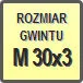 Piktogram - Rozmiar gwintu: M 30x3